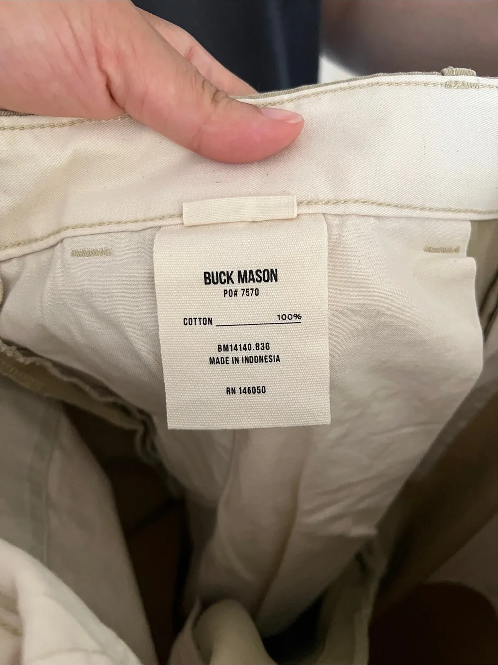 Buck Mason Tan Chinos